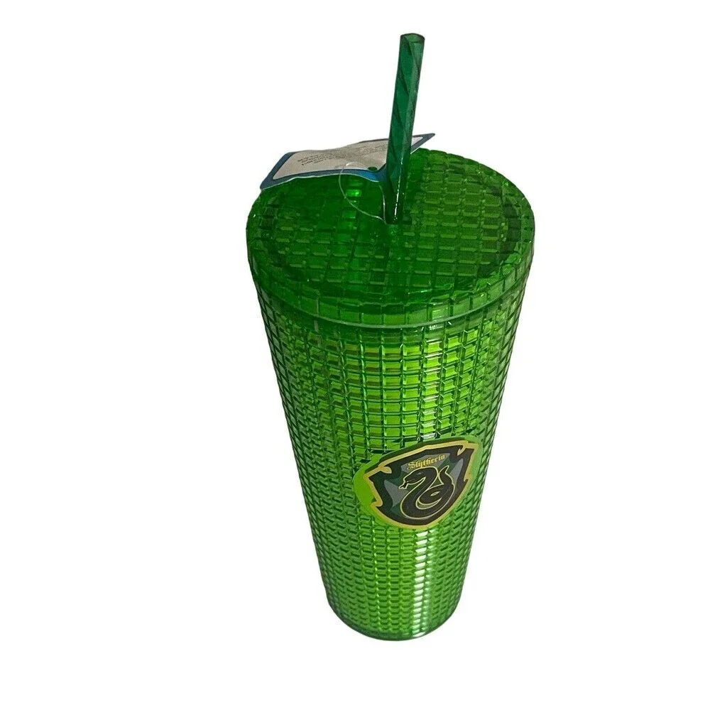 NEW Harry Potter Slytherin Snake Green Grid Tumbler Cold Cup